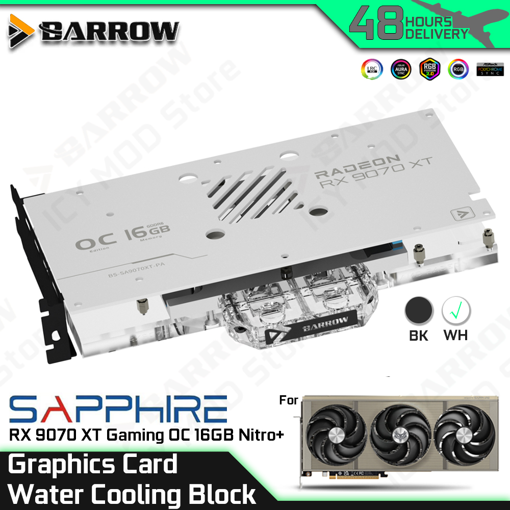Rx 9070 Xt - バロー グラフィックスカード 水冷ブロック SAPPHIRE RX 9070