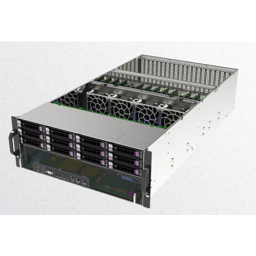 Server Gpu Chassis 4U - 4Uラックマウントサーバーシャーシ。10個のGPUを搭載可能。ホットスワップ対応のドライブベイを搭載。750Wの電源ユニットを搭載。SSD/HDDストレージ構築用。