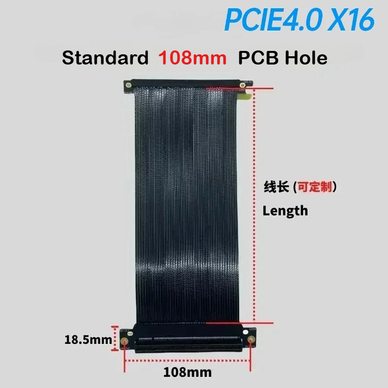 銀メッキシングルリバース16xグラフィックカード延長ケーブル - Itx Gpu Riser Pcie 4.0 16X のレビューと価格